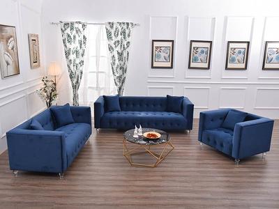 Blue classic fabric sofa