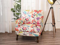 Beautiful flower fabric armchair
