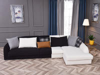 Simple white and black corner sofa