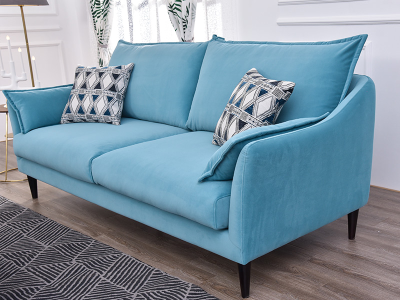Brighting blue modern three-seater sofa