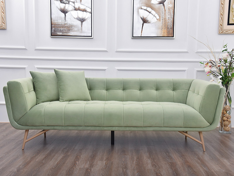 Popular green three seater sofa modern fabric couch
