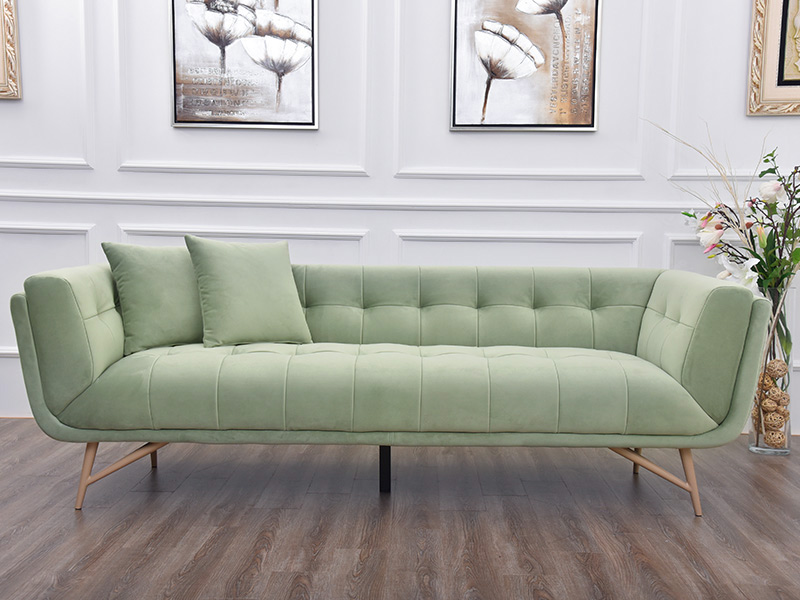 Popular Green Three Seater Sofa Modern Fabric Couch | Mayfine Sofa